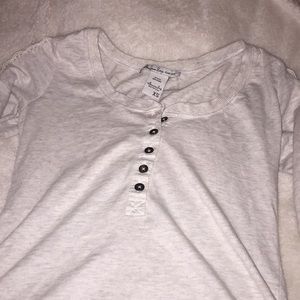 cream color long sleeve shirt